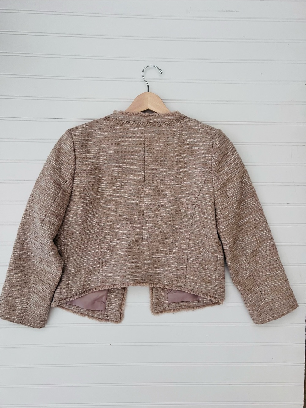 Frenchi Tweed Open Front Blazer - Picture 2 of 6